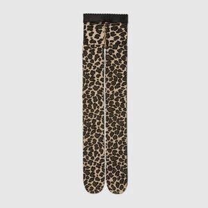 NEW Authentic $380 Gucci GG Signature Stretch Knit Leopard Print Tights Sz M
